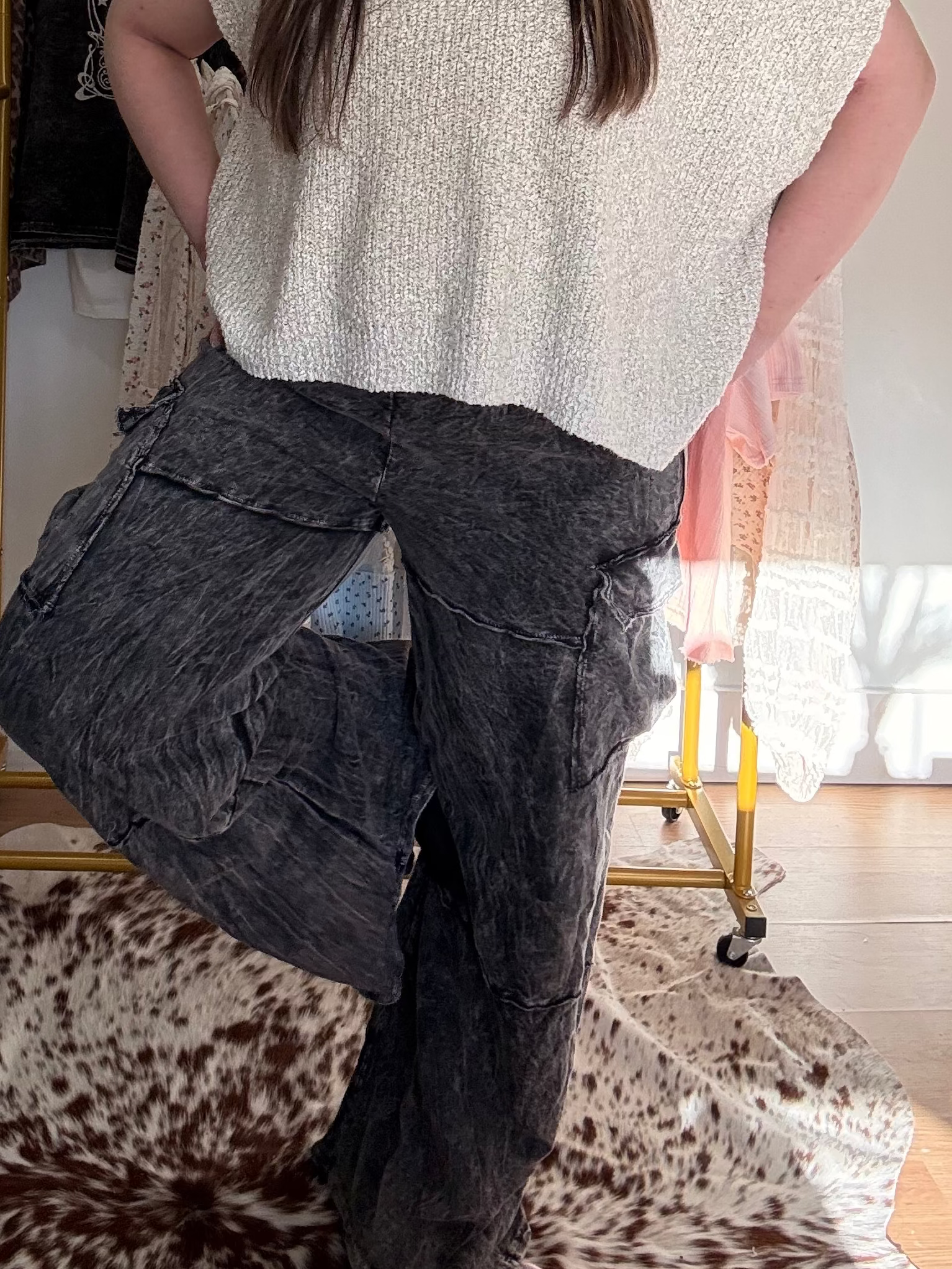 Black Loose Fitting Cargo Pants