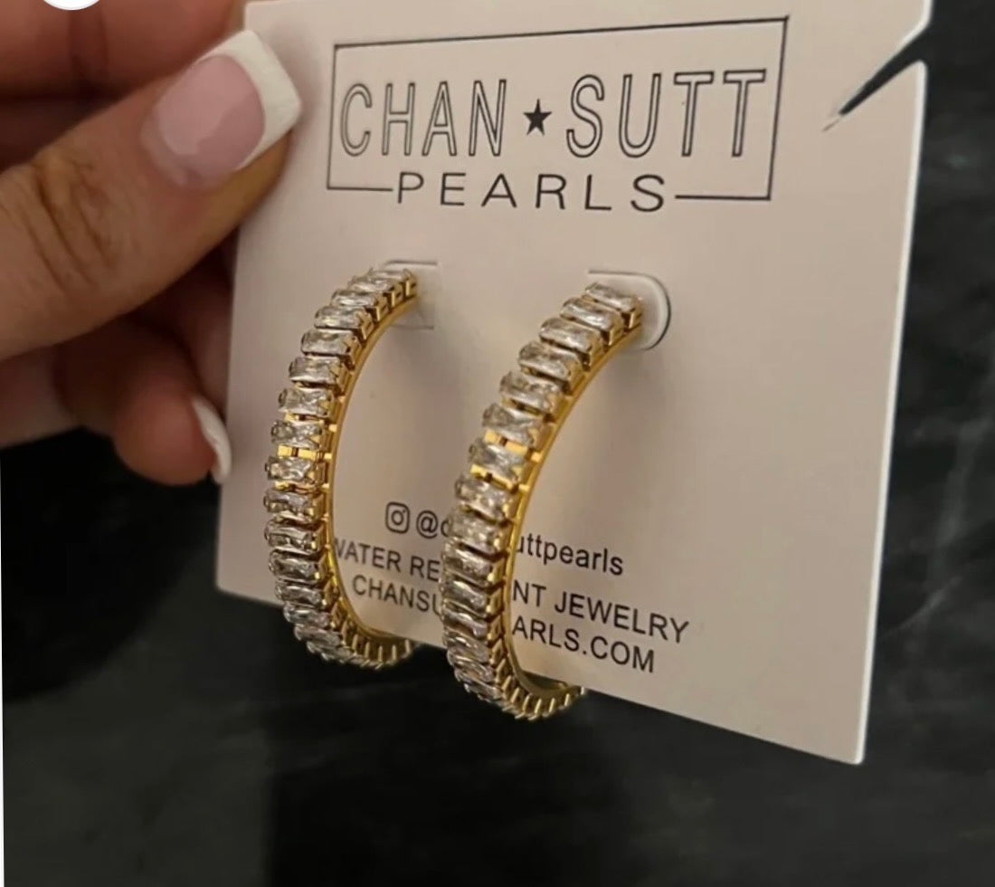Large Diamond Hoops