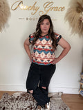 Aztec Open Back Top