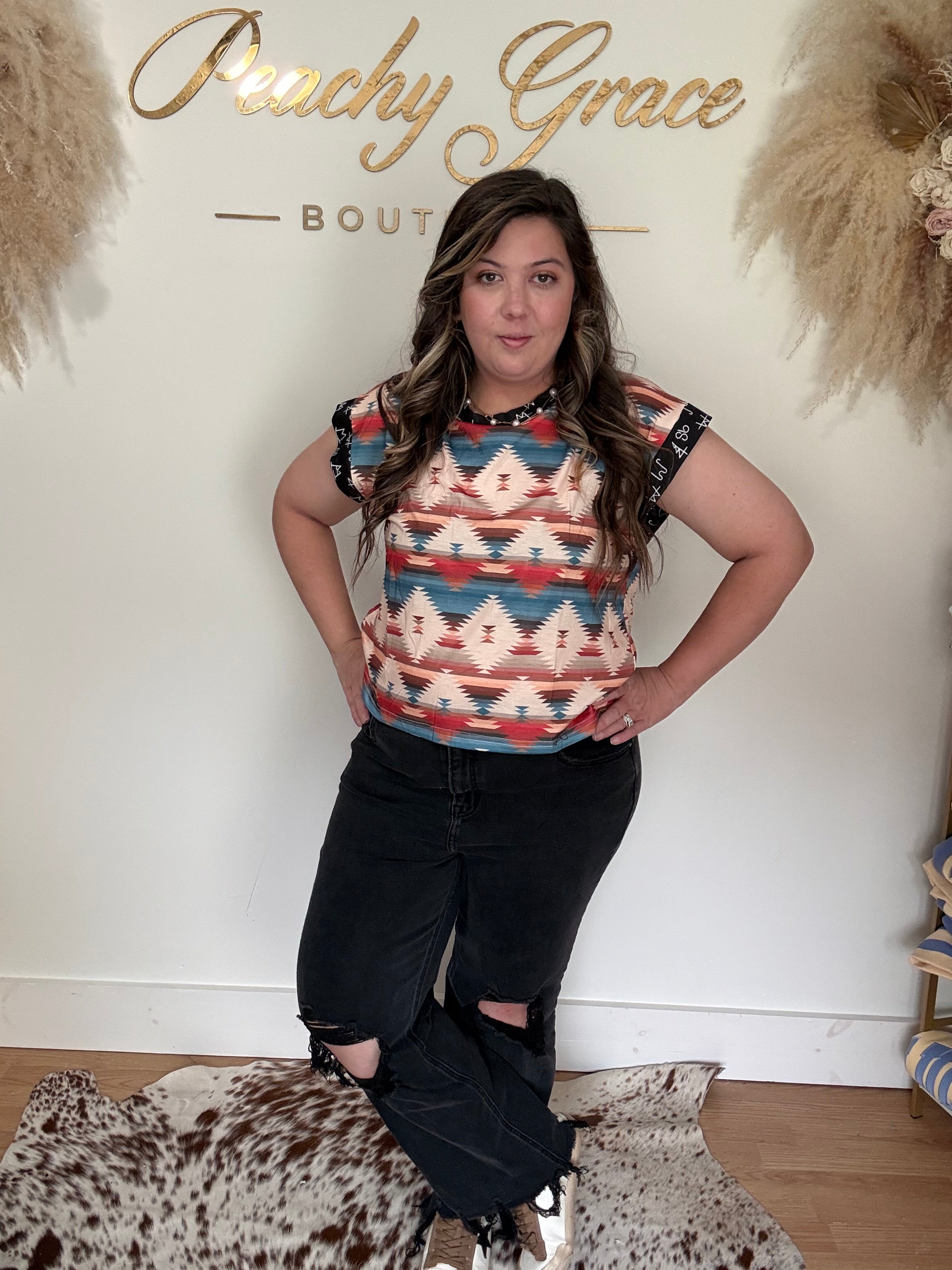 Aztec Open Back Top
