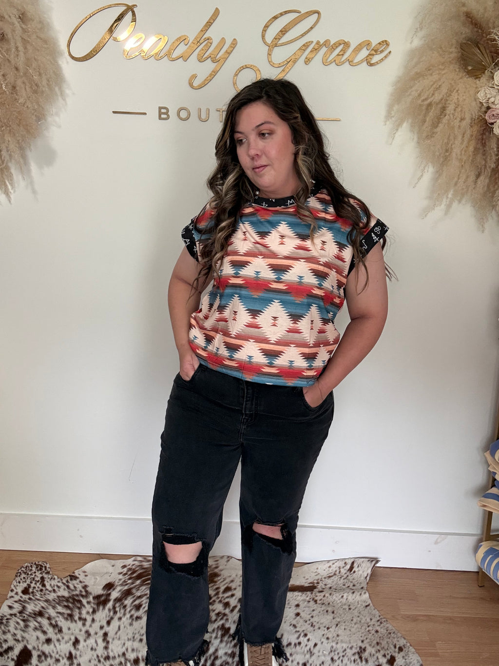Aztec Open Back Top