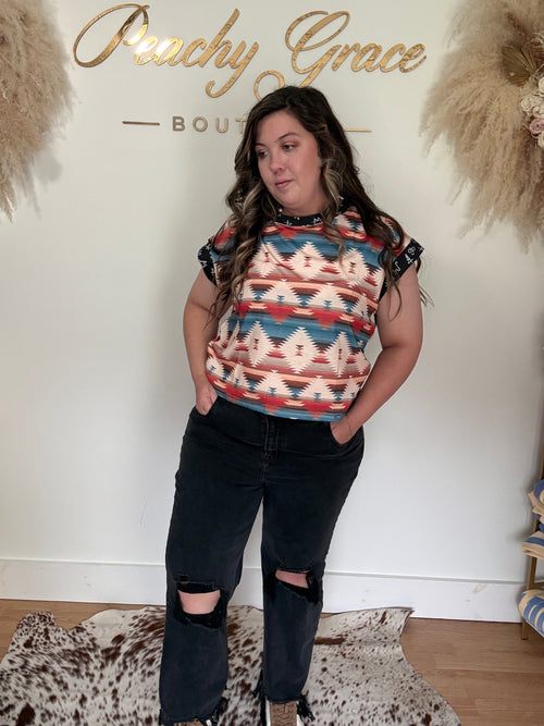 Aztec Open Back Top