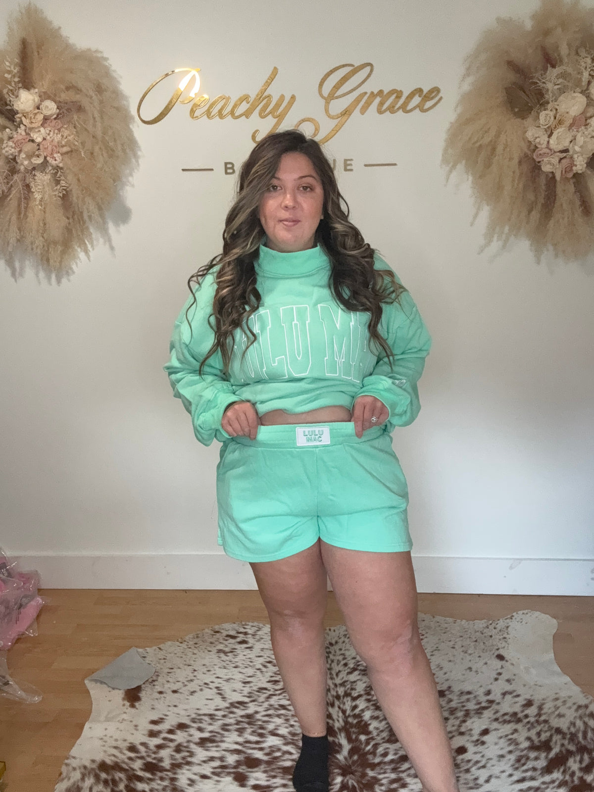 Lulu Mac Seafoam Terry Shorts - Front
