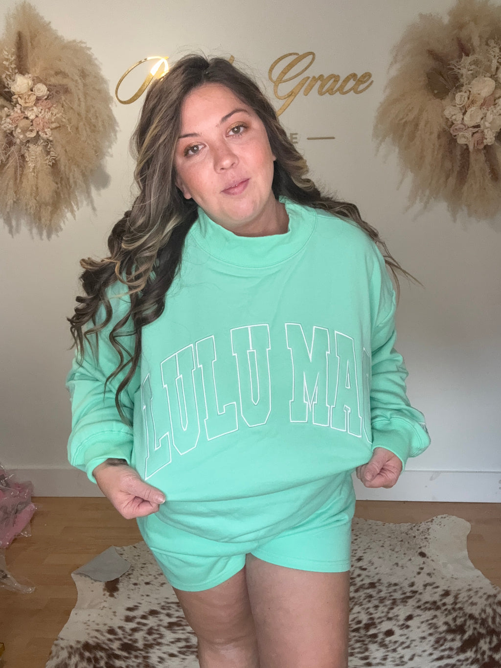 Lulu Mac Mint Green Sweatshirt - Front
