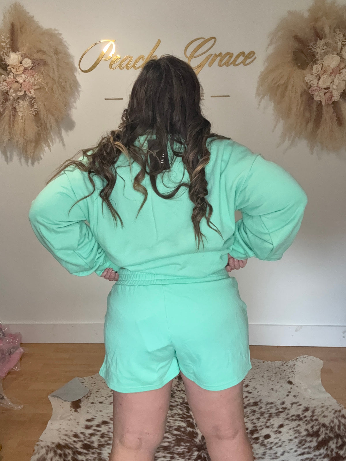 Lulu Mac Seafoam Terry Shorts - Back