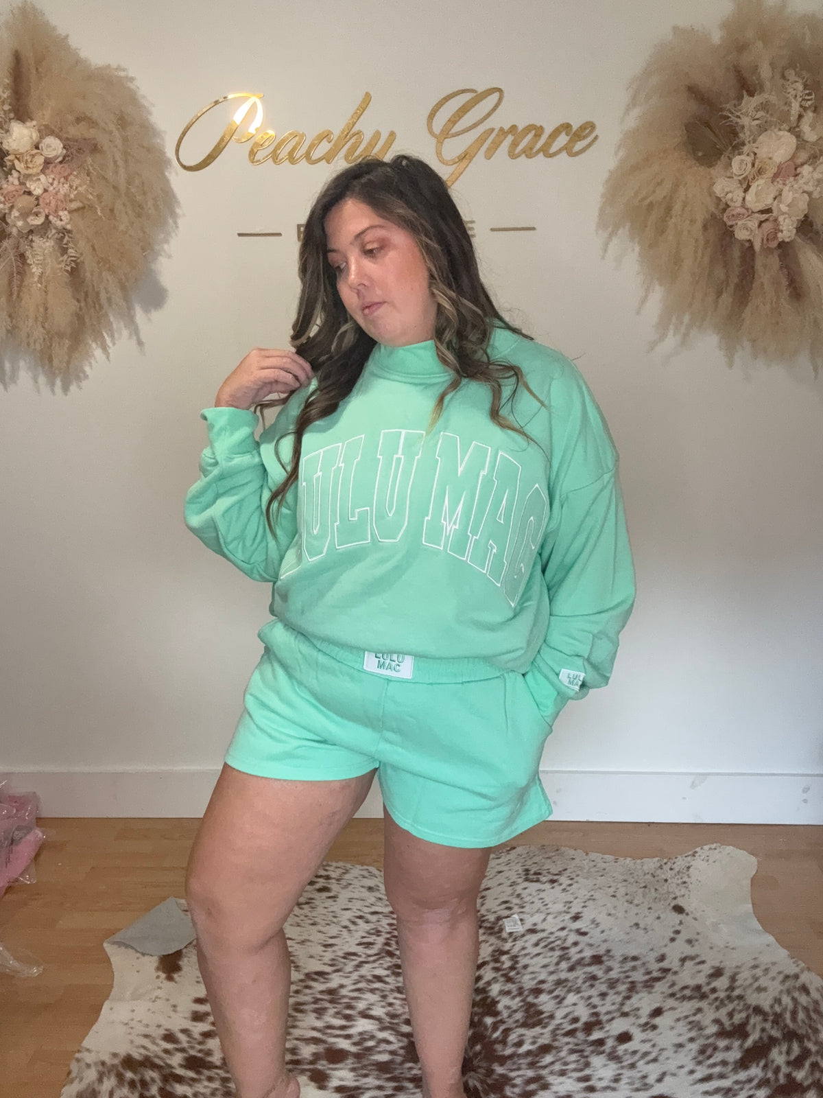 Lulu Mac Mint Green Sweatshirt - Detail