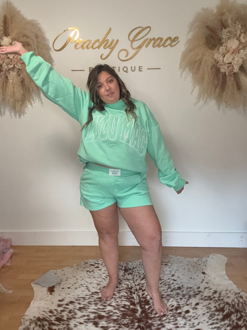 Lulu Mac Mint Green Sweatshirt - Full Look