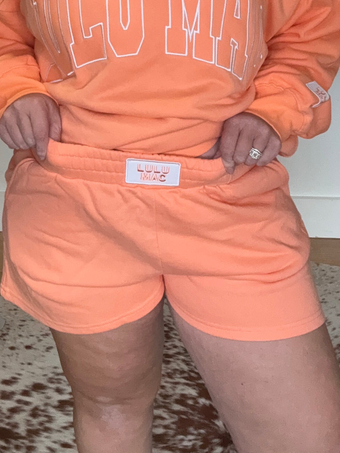 Lulu Mac Terry Shorts Orange - front view