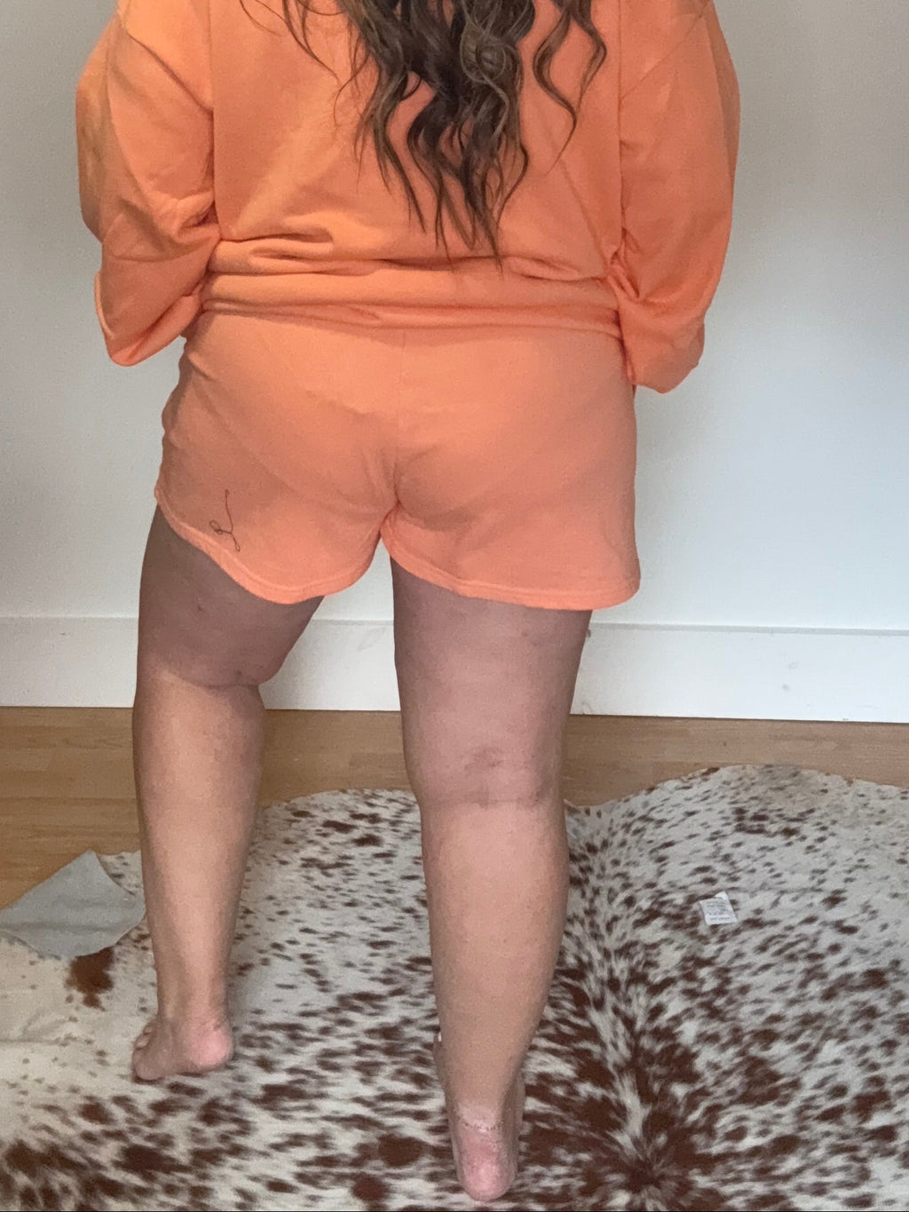 Lulu Mac Terry Shorts Orange - back view