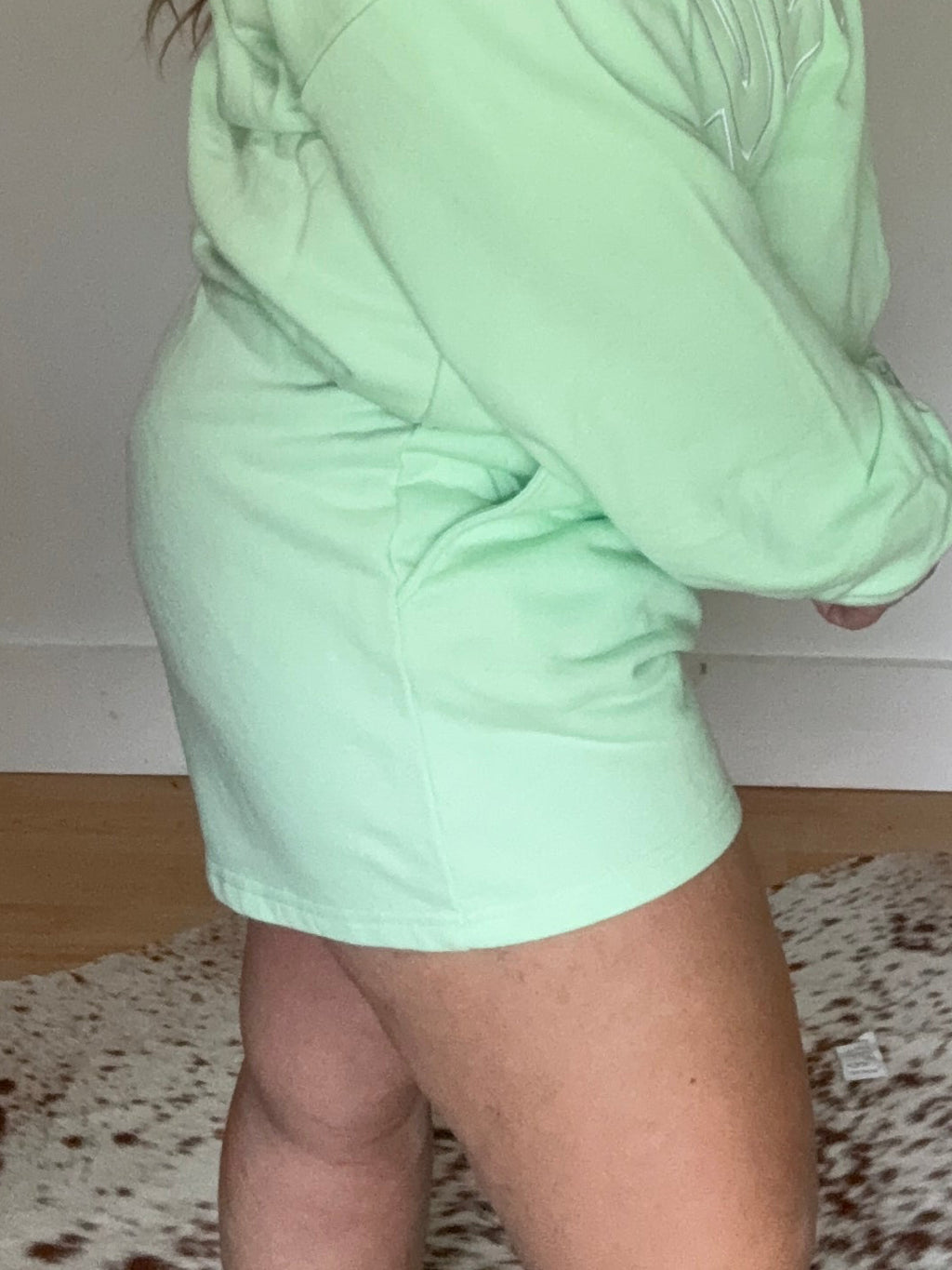 Lulu Mac Terry Shorts Mint Green - side view
