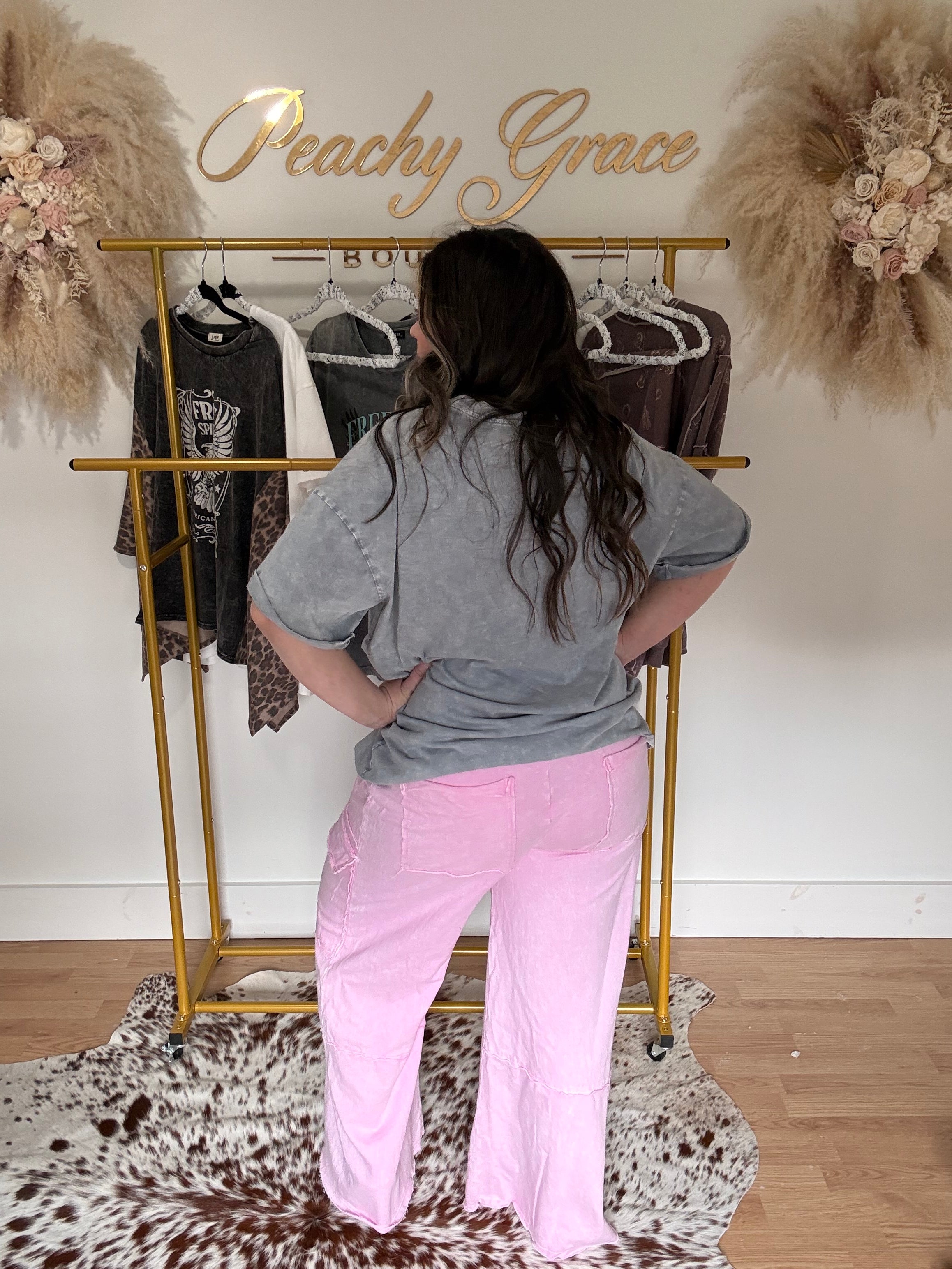 Free Bird World Tour Pink and Grey Graphic Tee