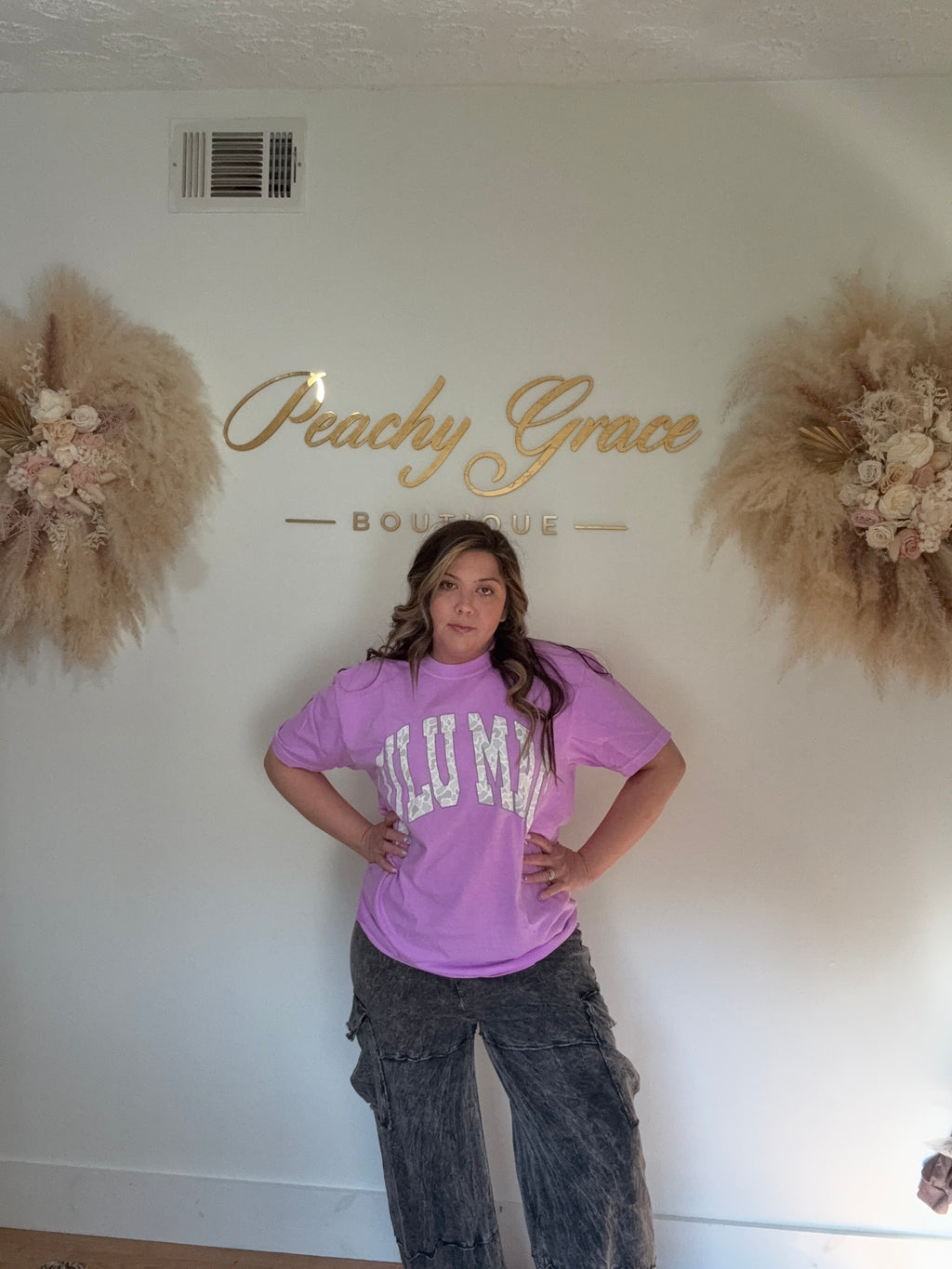 Lulu Mac Lavender Camo Graphic Tee