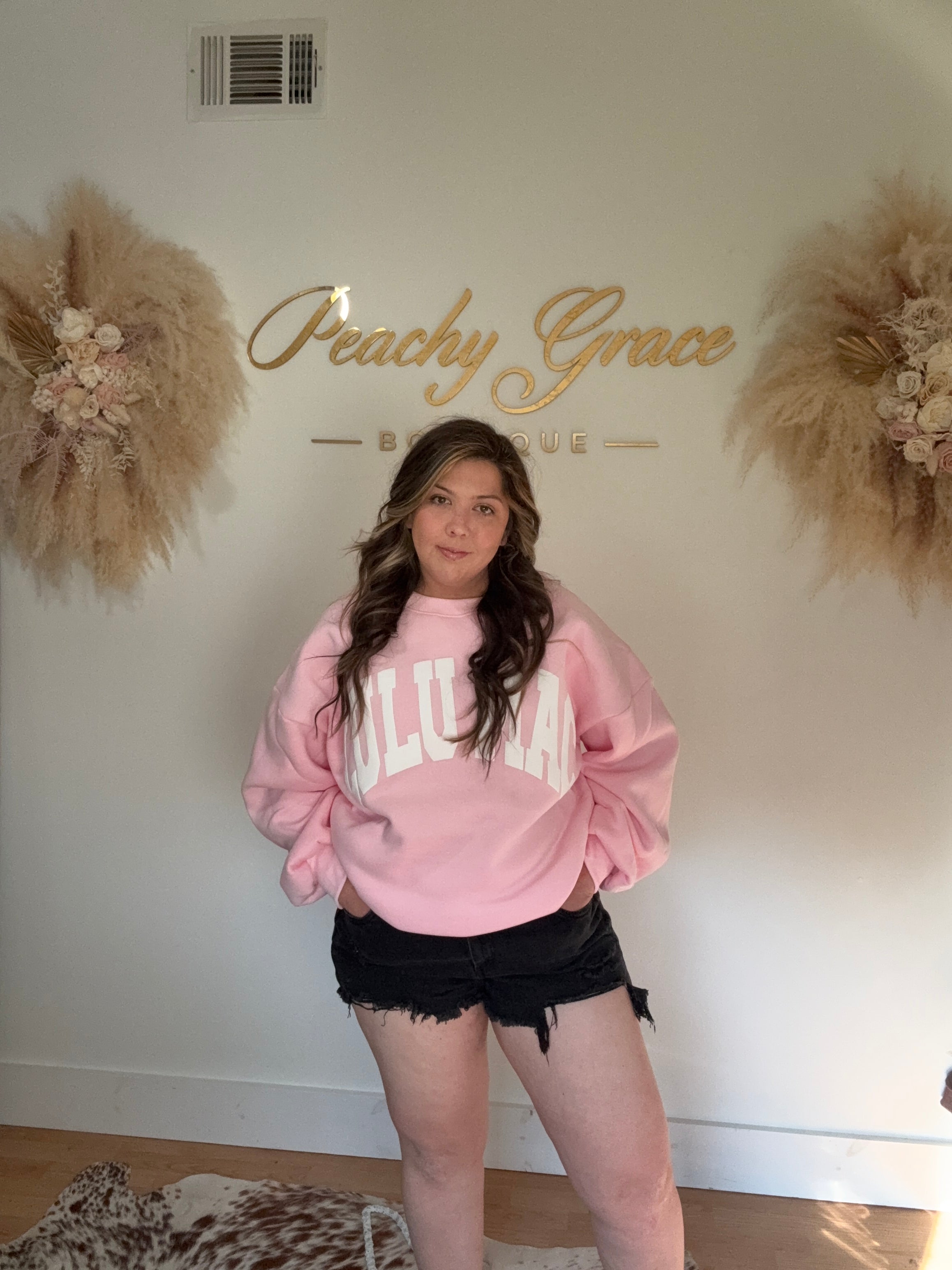 Lulu Mac Pink Crewneck Sweatshirt