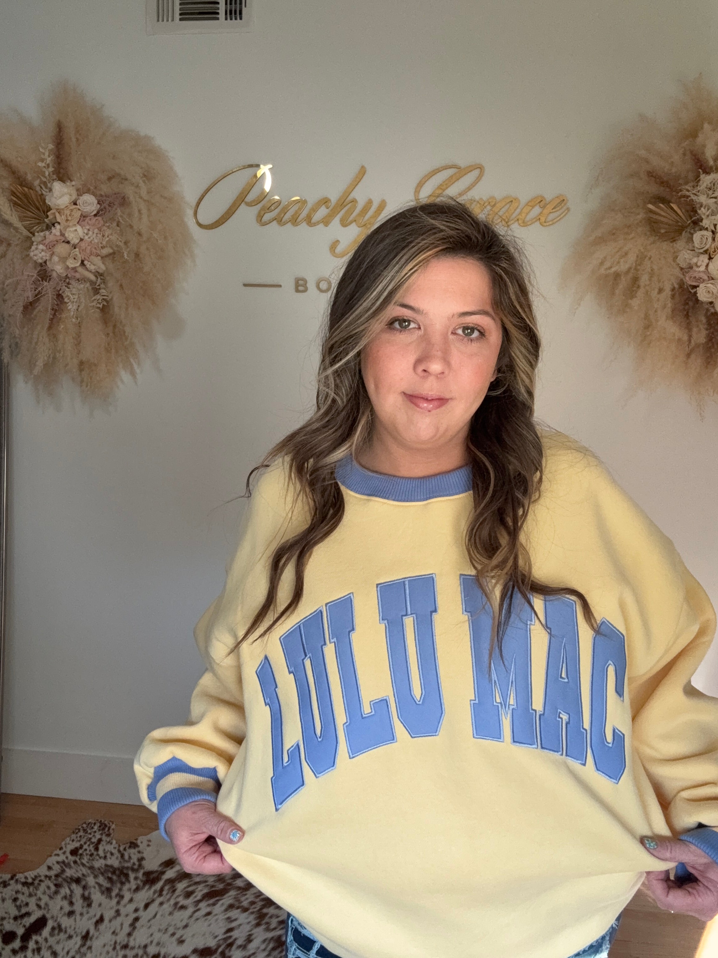 Lulu Mac Yellow Crewneck Sweatshirt