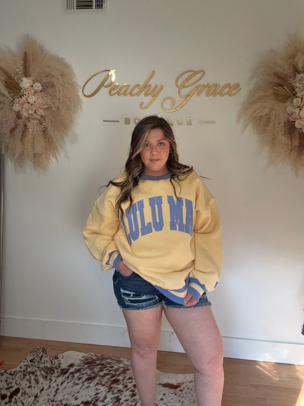 Lulu Mac Yellow Crewneck Sweatshirt