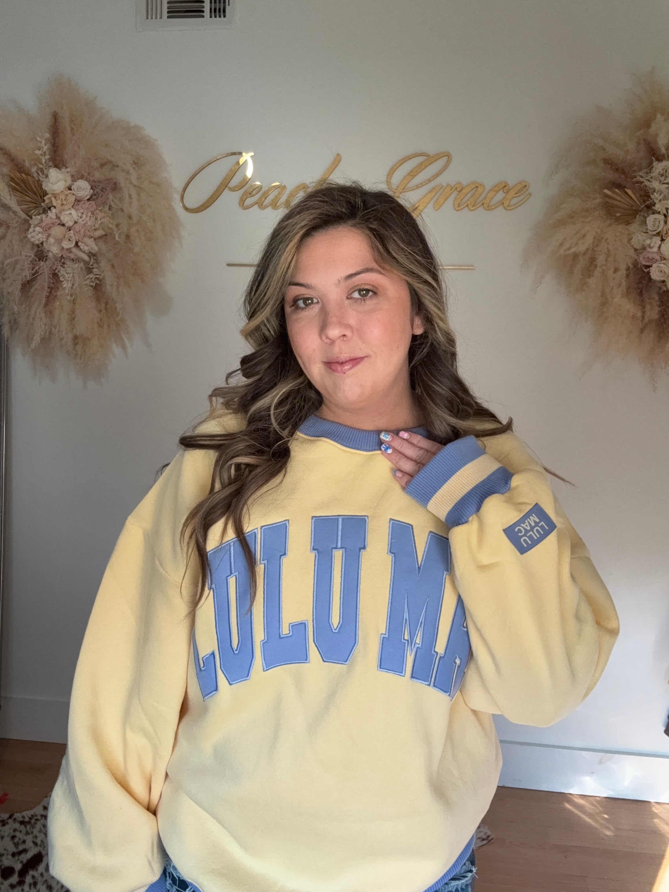 Lulu Mac Yellow Crewneck Sweatshirt