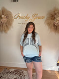 Lulu Mac Light Blue Stripe Graphic Tee