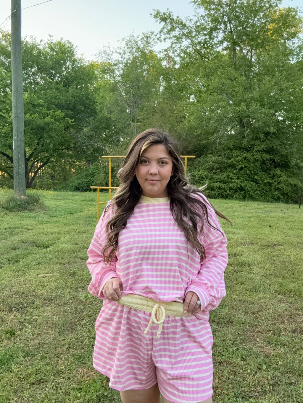 Bucket List Pink Striped SHORTS ONLY