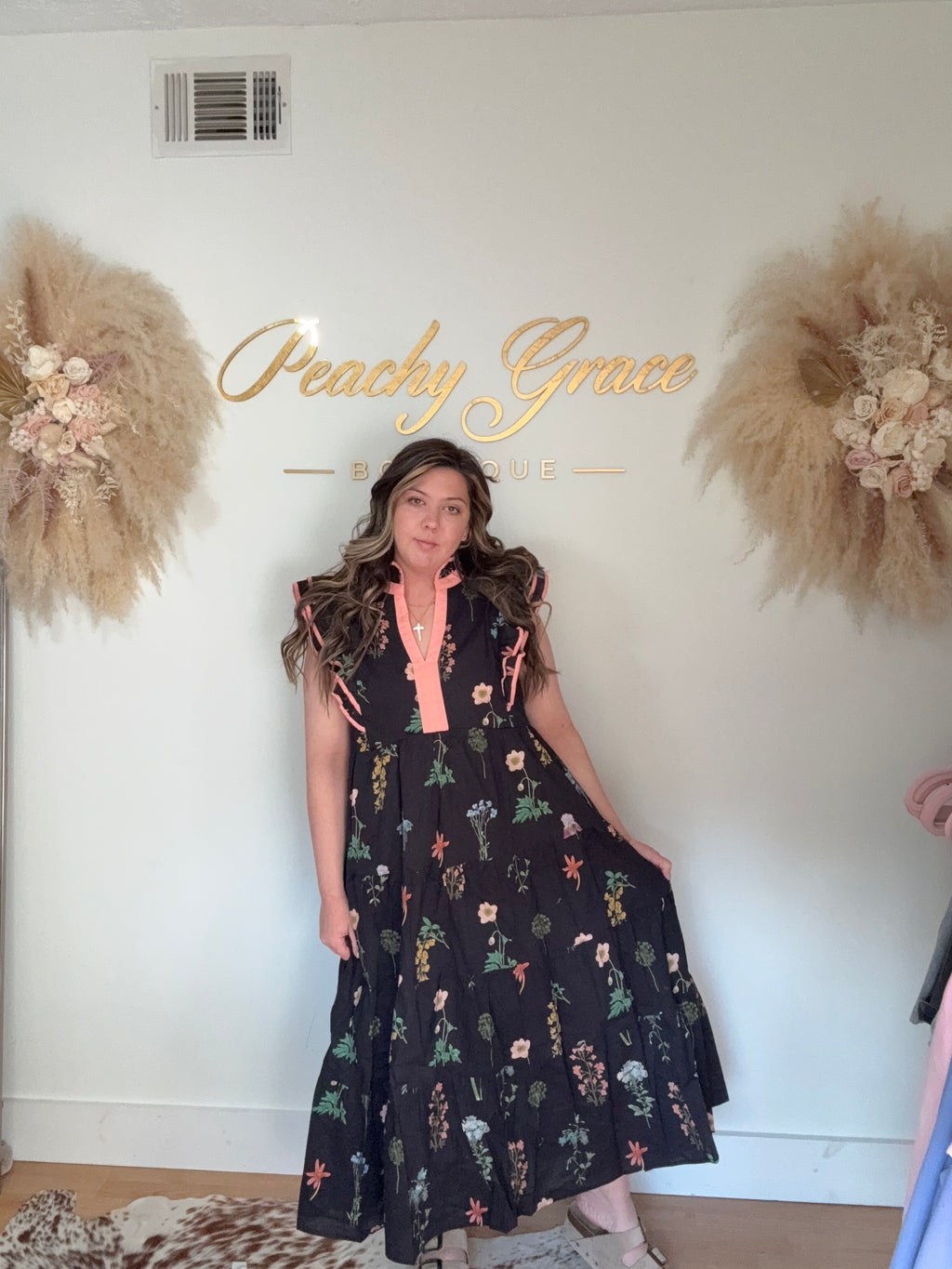 Midnight Garden Midi Dress