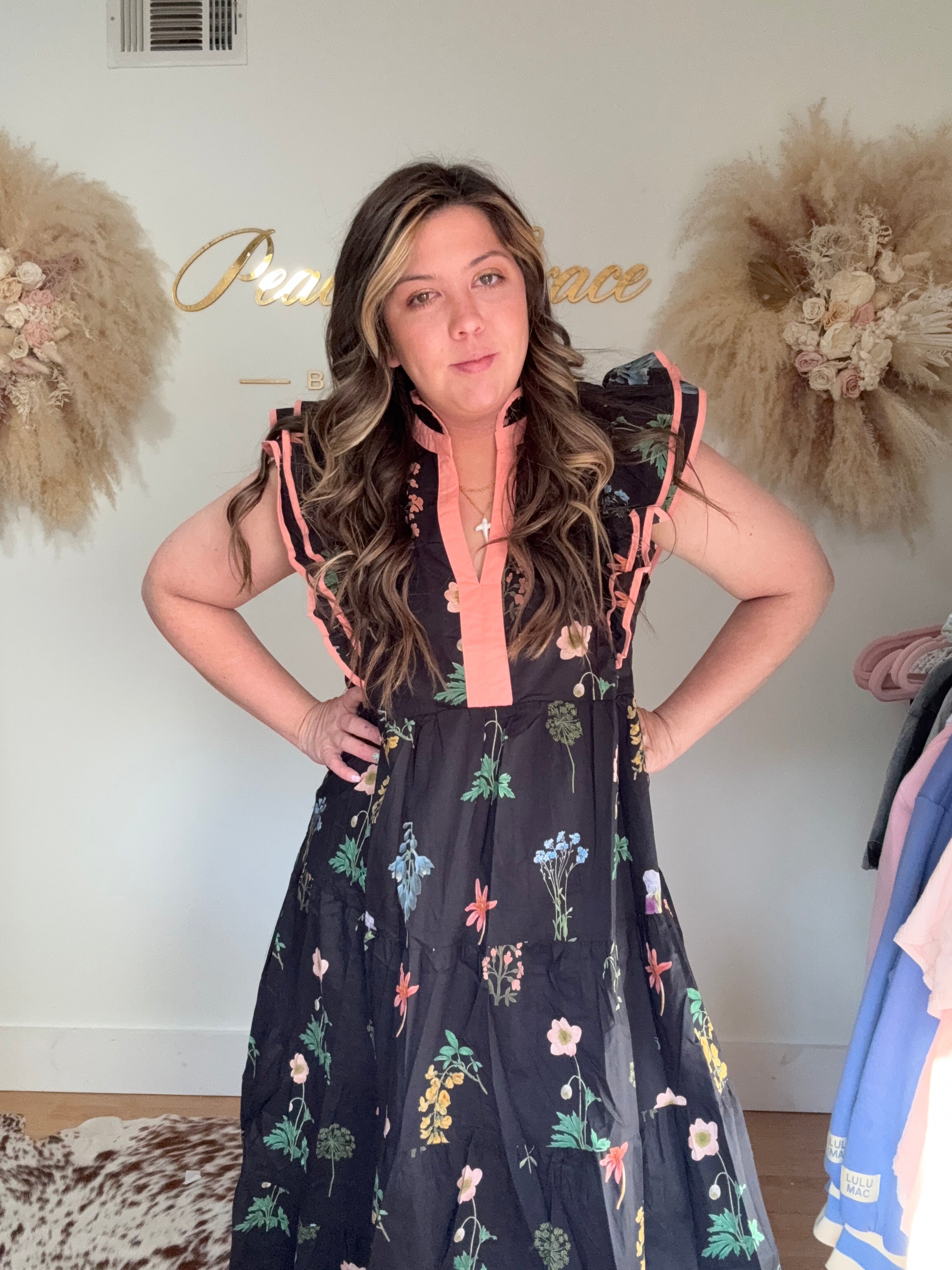 Midnight Garden Midi Dress
