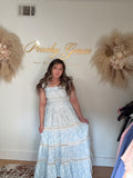 Blue Meadow Lace Maxi Dress