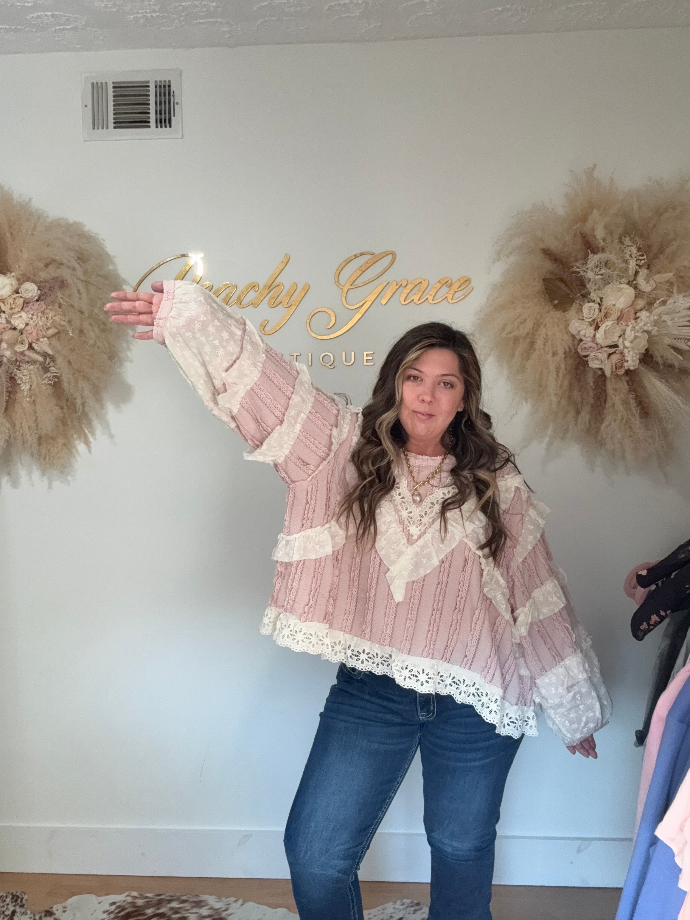 Lace & Grace Ruffle Blouse