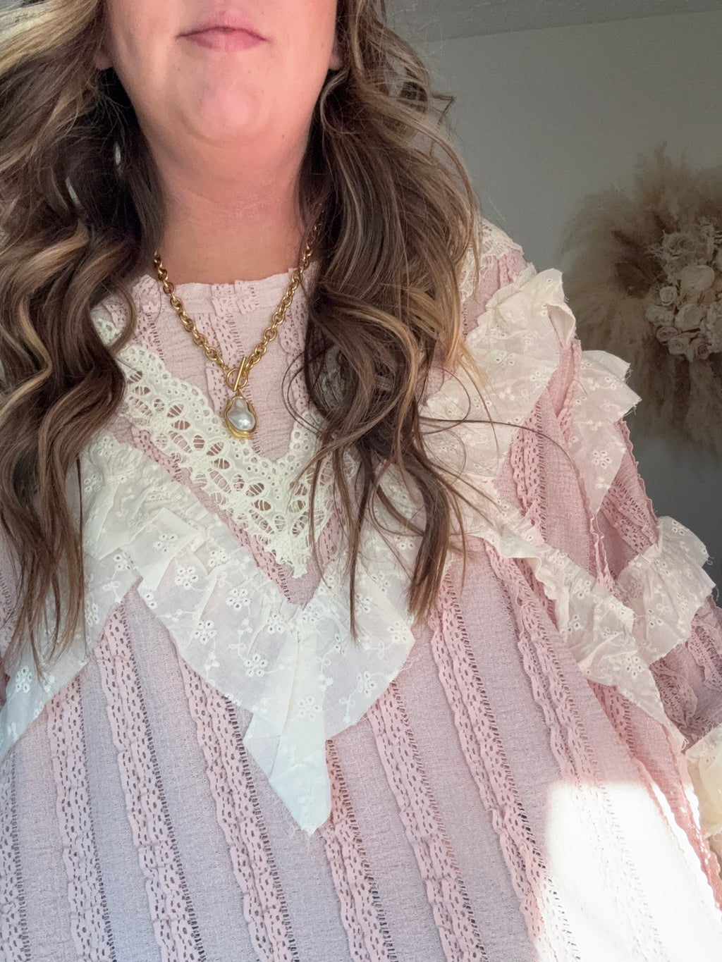 Lace & Grace Ruffle Blouse