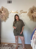 Sunday Ease Ribbed Set - Olive