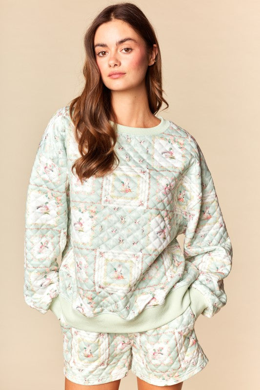 Mallard Floral Quilted Set - studio front view