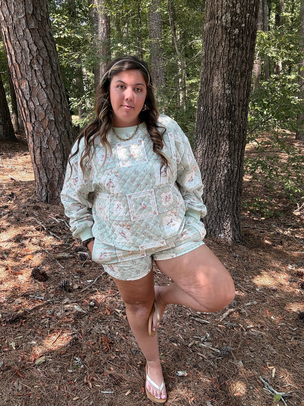 Mallard Floral Quilted Set - full length front