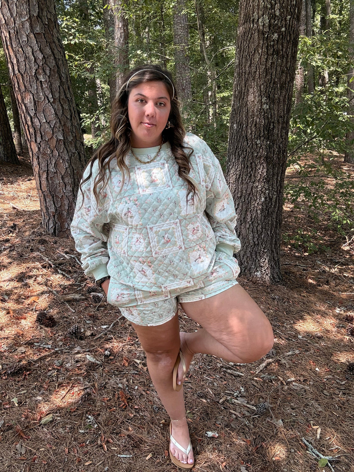 Mallard Floral Quilted Set - full length front