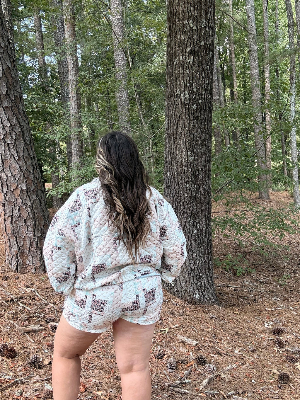 Patchwork Quilted Set - back view